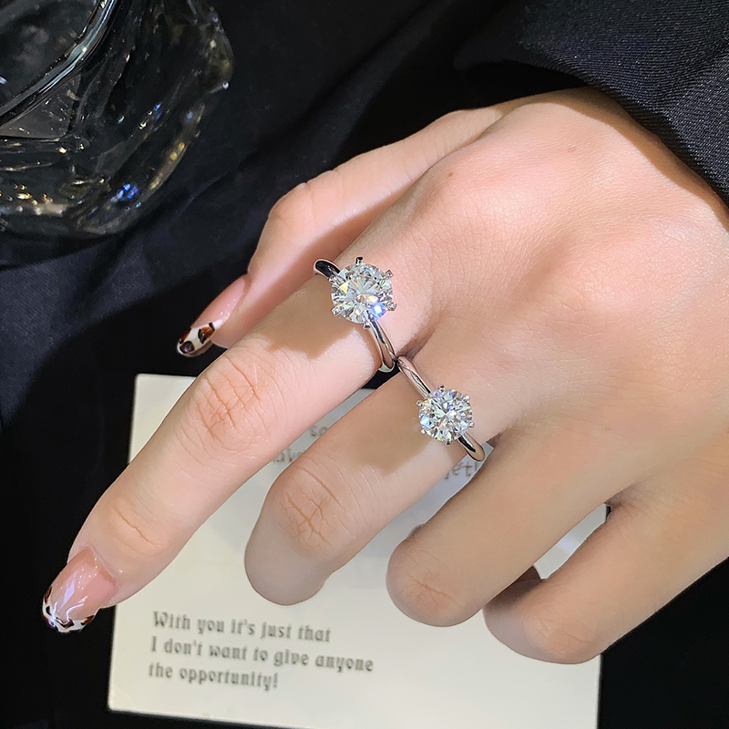 14K gold Lab diamond ring classic six claw wedding ring with 1.56ct Round lab diamond 3