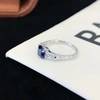 New Arrival Three Stones Vvs Baguette Cut Moissanite Diamond & Lab Grown Sapphire Engagement Ring for Women 4