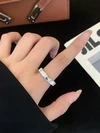 Lab Diamond Rings Jewelry Women 18K White Gold Half Emerald Cut White Lab Diamond Tennis Ring 8