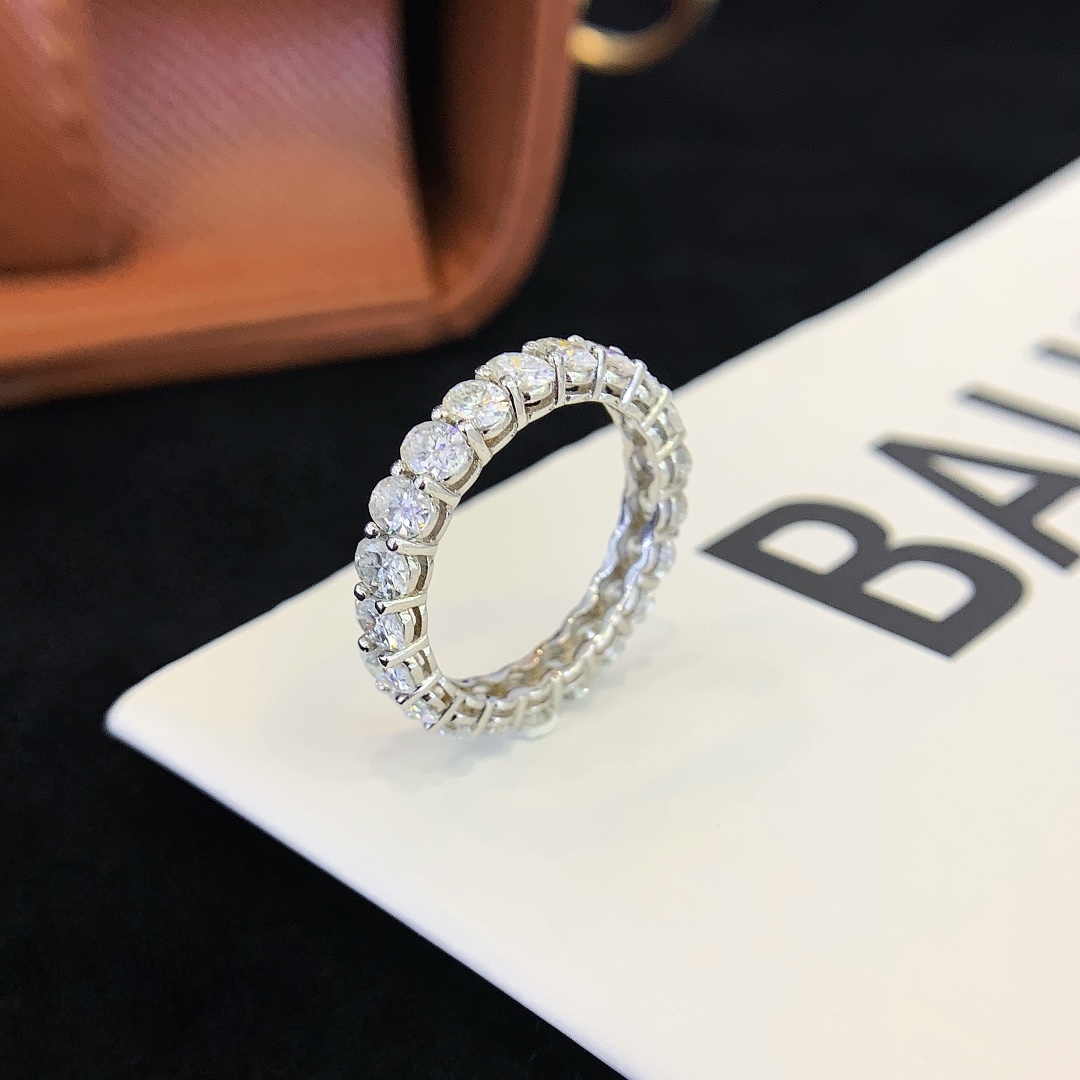 Classic Moissanite Ring Eternity Wedding Bands Engagement Oval Diamond S925 Sterling Silver Stackable Rings Jewelry for Women 3