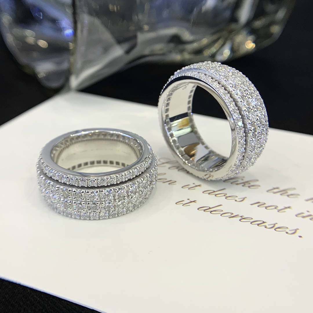 Custom-Designed Hip-Hop Iced-out Sterling Silver 925 Men′s High-End Rotary Jewelry Moissanite and Diamond Ring 5