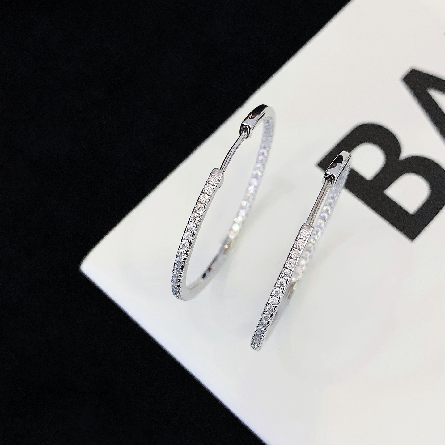 New Design Lady Gift Party Engagement Wedding Jewelry White Gold Plate S925 Moissanite Earring 4