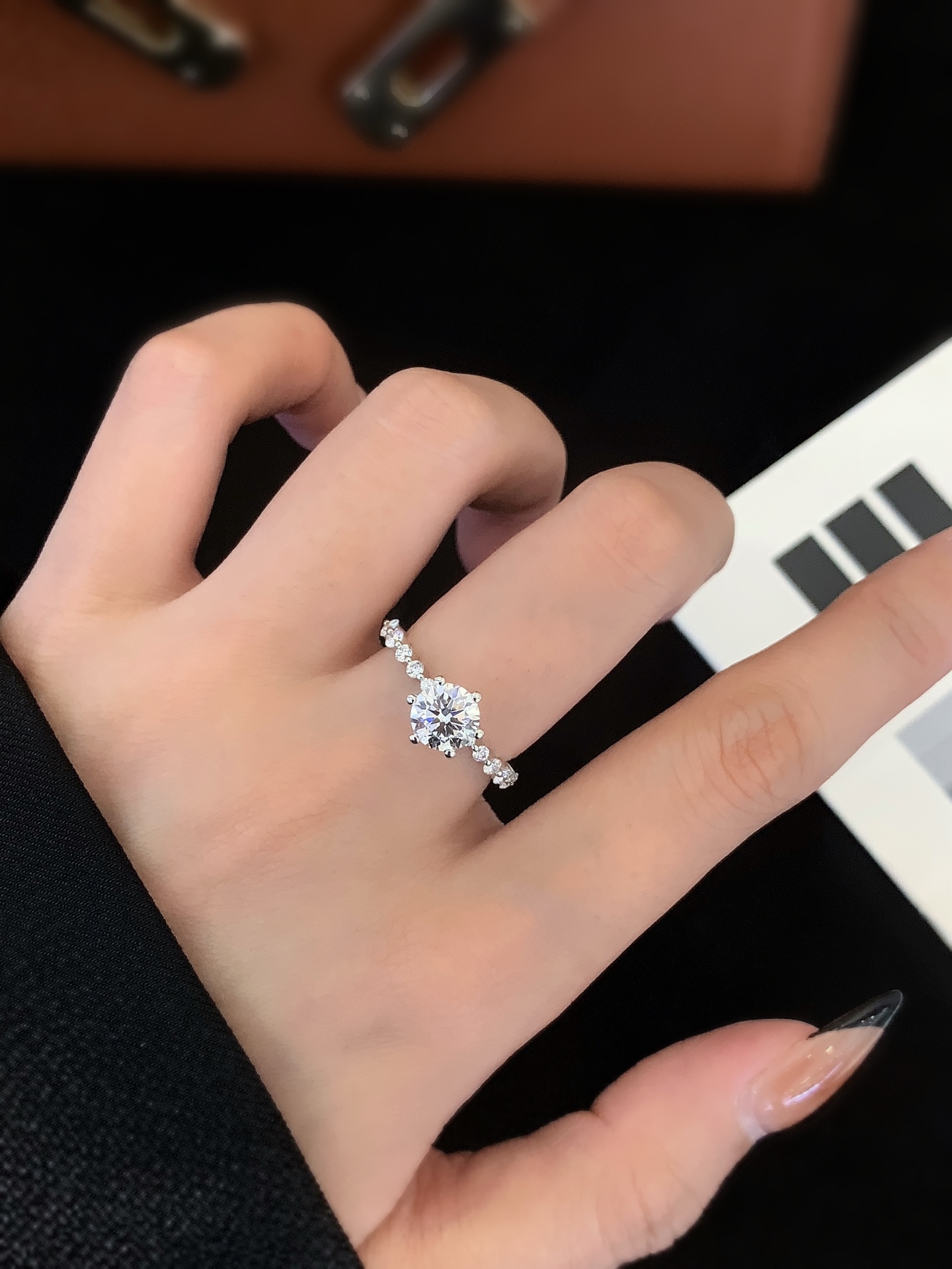 18K Real Gold Round Lab Grown Diamond 1.08ct Solitaire Halo Custom Jewelry Women Wedding Engagement Rings 6