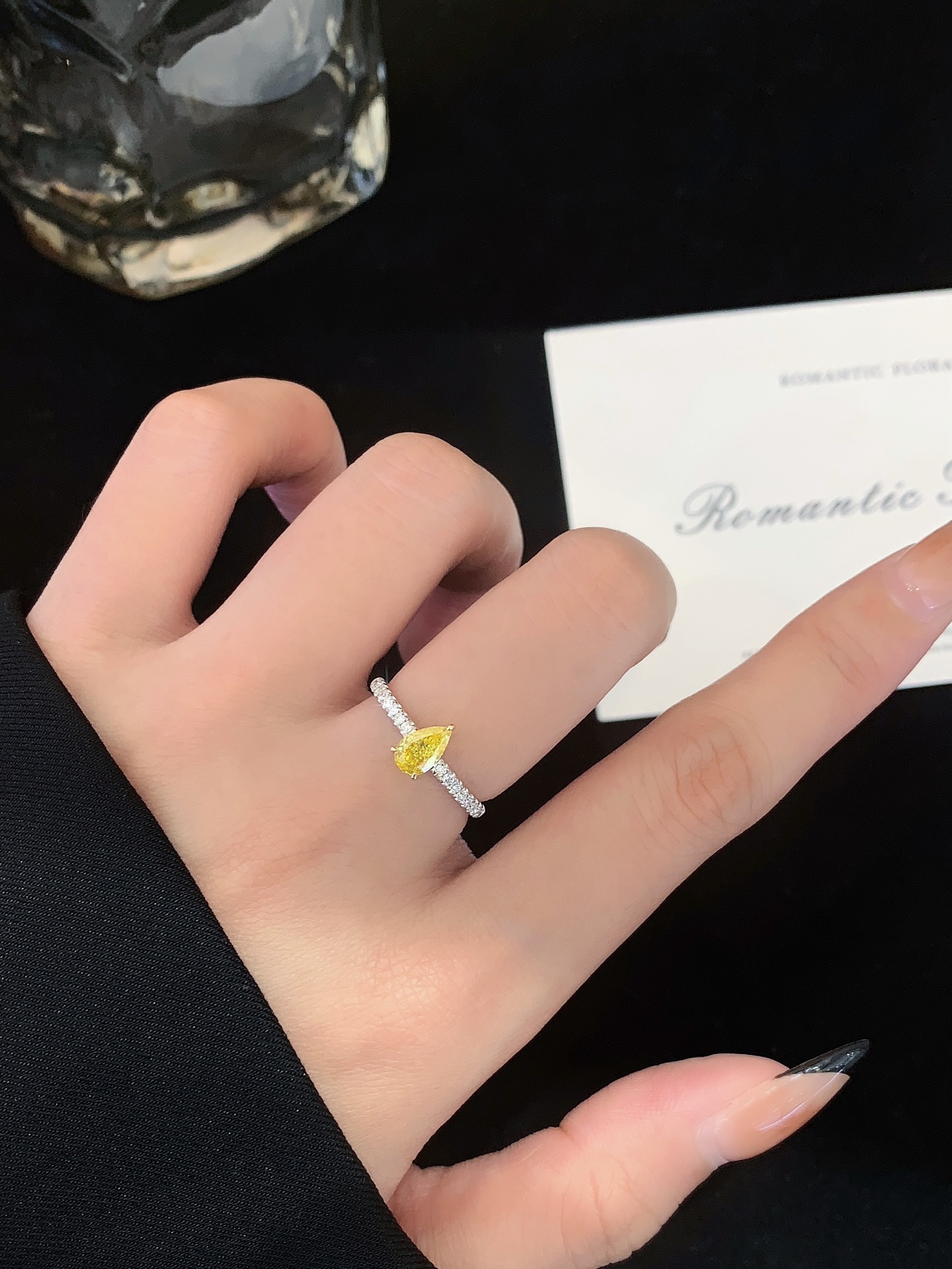 18k Gold 0.5ct Yellow Pear Lab Grown Diamond Engagement Ring for Women Gift Fashion Lab Diamond Jewelry with IGI 6