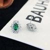 925 Sterling Silver Cubic Zirconia Blue Ruby Oval Shape Stud Earrings 5