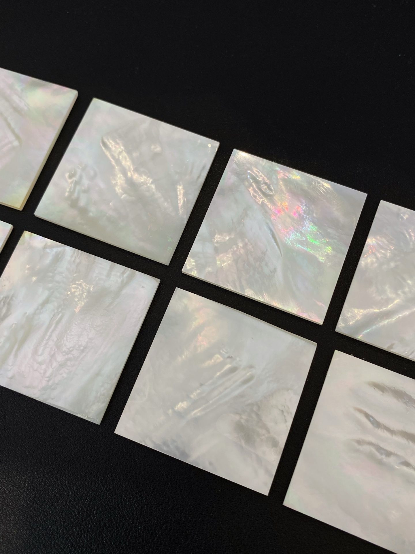 50x50x2mm Double Flat Shell Natural White Mother of Pearl Square Sheet Gemstone 5