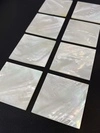 50x50x2mm Double Flat Shell Natural White Mother of Pearl Square Sheet Gemstone 3