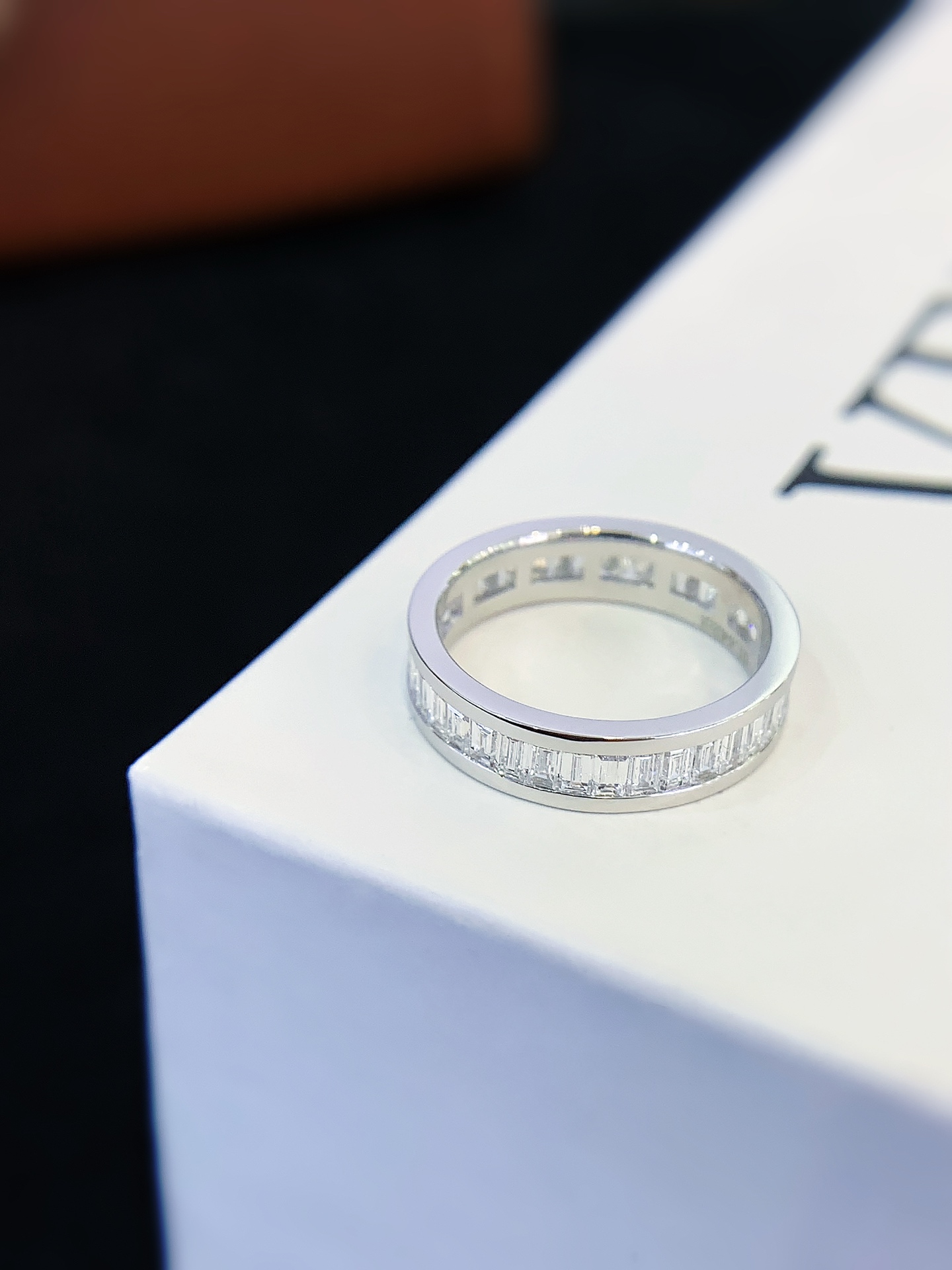 Emerald Cut Lab Grown Diamond Wedding Band 14K white gold Men Diamond Ring