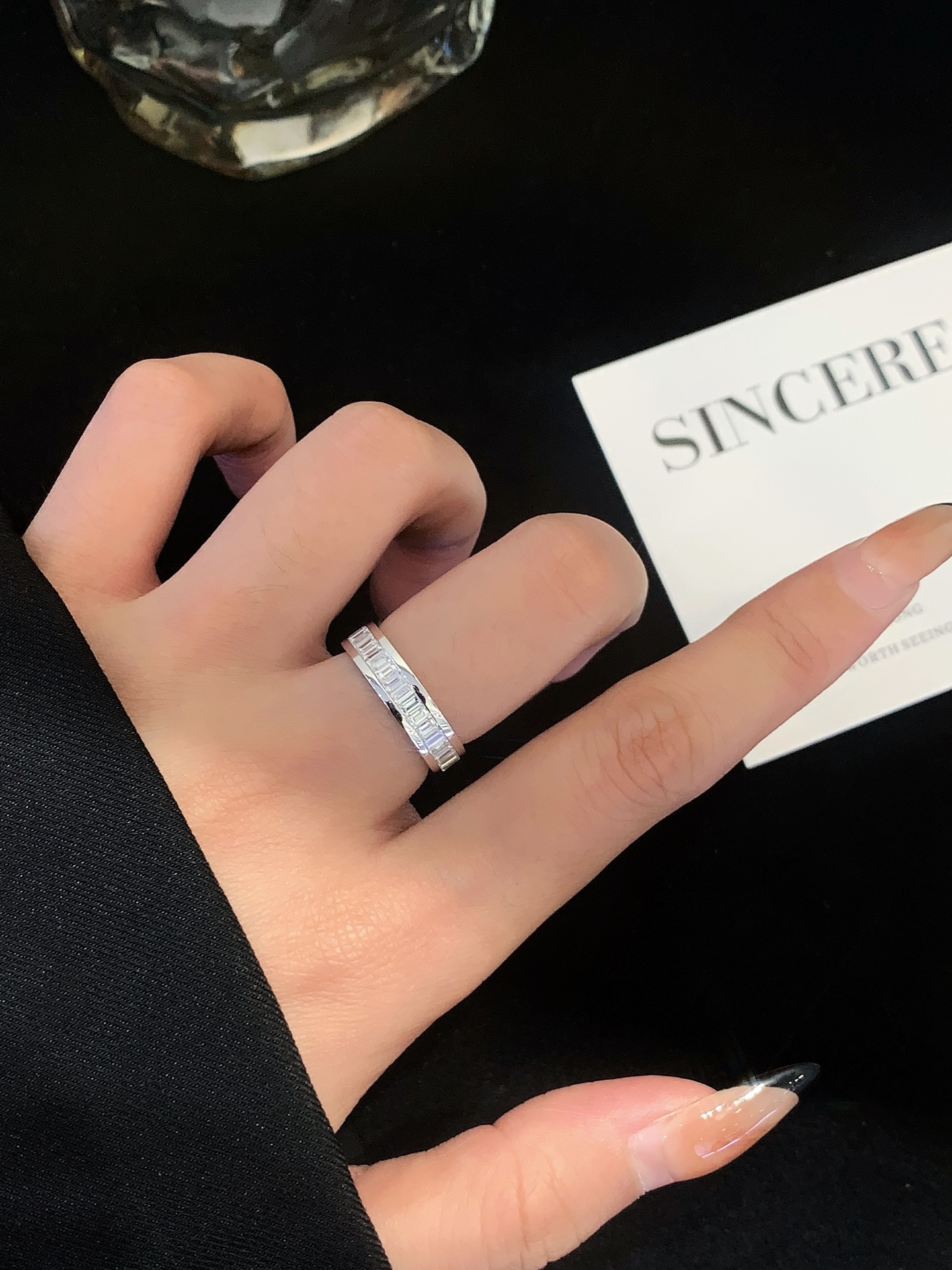 Emerald Cut Lab Grown Diamond Wedding Band 14K white gold Men Diamond Ring 7