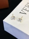 3.07ct Round Lab Grown Diamond Certified Stud Earring Classic Four Claw 14K Yellow Gold Diamond Earrings 1
