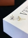 3.07ct Round Lab Grown Diamond Certified Stud Earring Classic Four Claw 14K Yellow Gold Diamond Earrings 6
