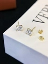 3.07ct Round Lab Grown Diamond Certified Stud Earring Classic Four Claw 14K Yellow Gold Diamond Earrings 3