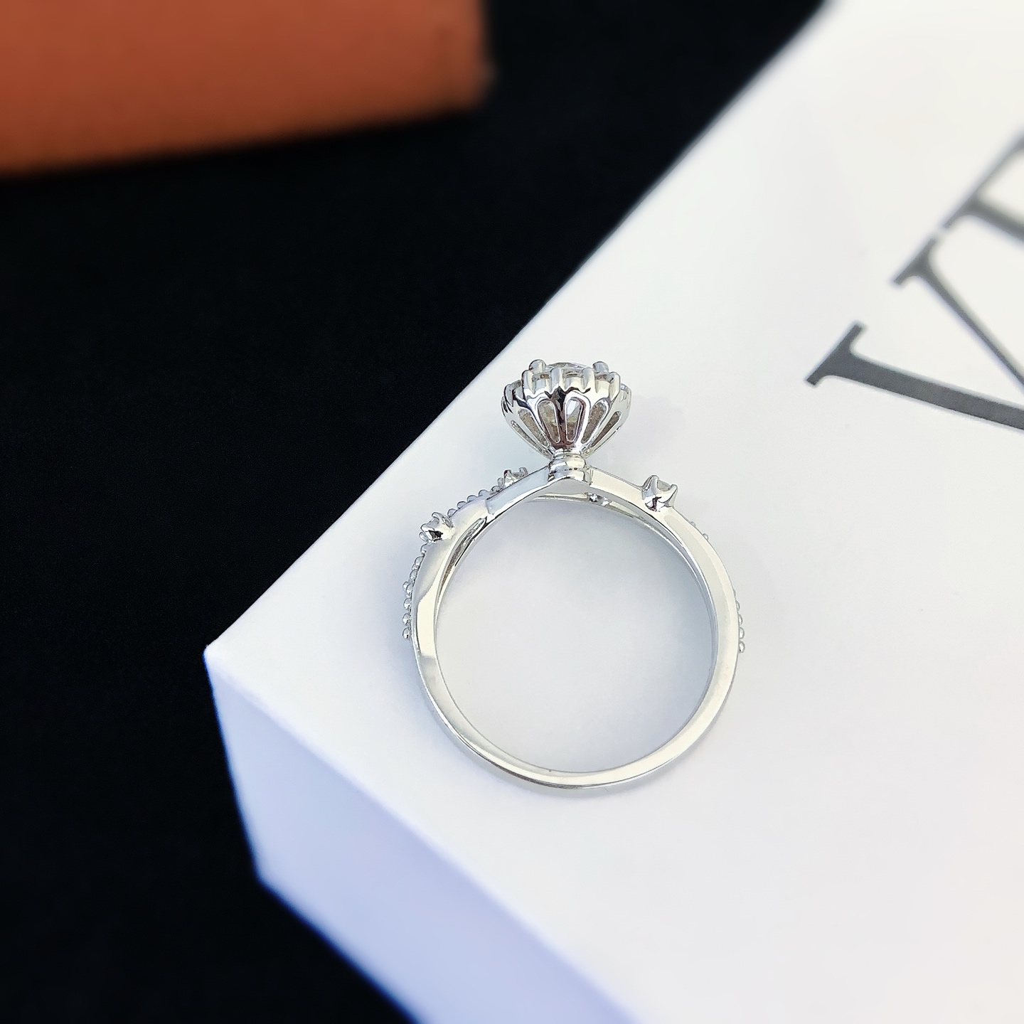 0.5ct Lab Created Diamond Engagement Ring Certificated Round 2 Layer creative design Wedding Ring for Women Girls 5