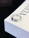 Personalized Lab Grown Gemstone Ring for Men PT950 White Gold Engagement Ring With Lab Sapphire 5