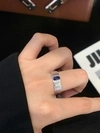 Personalized Lab Grown Gemstone Ring for Men PT950 White Gold Engagement Ring With Lab Sapphire 3
