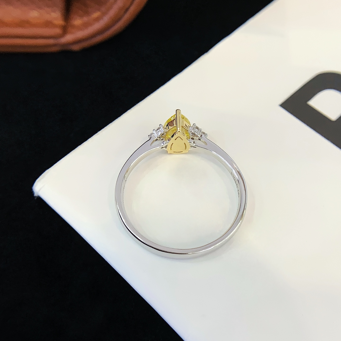 Classic Single Yellow Diamond Ring with Solitaire Setting Classic Single Yellow Diamond Ring 4
