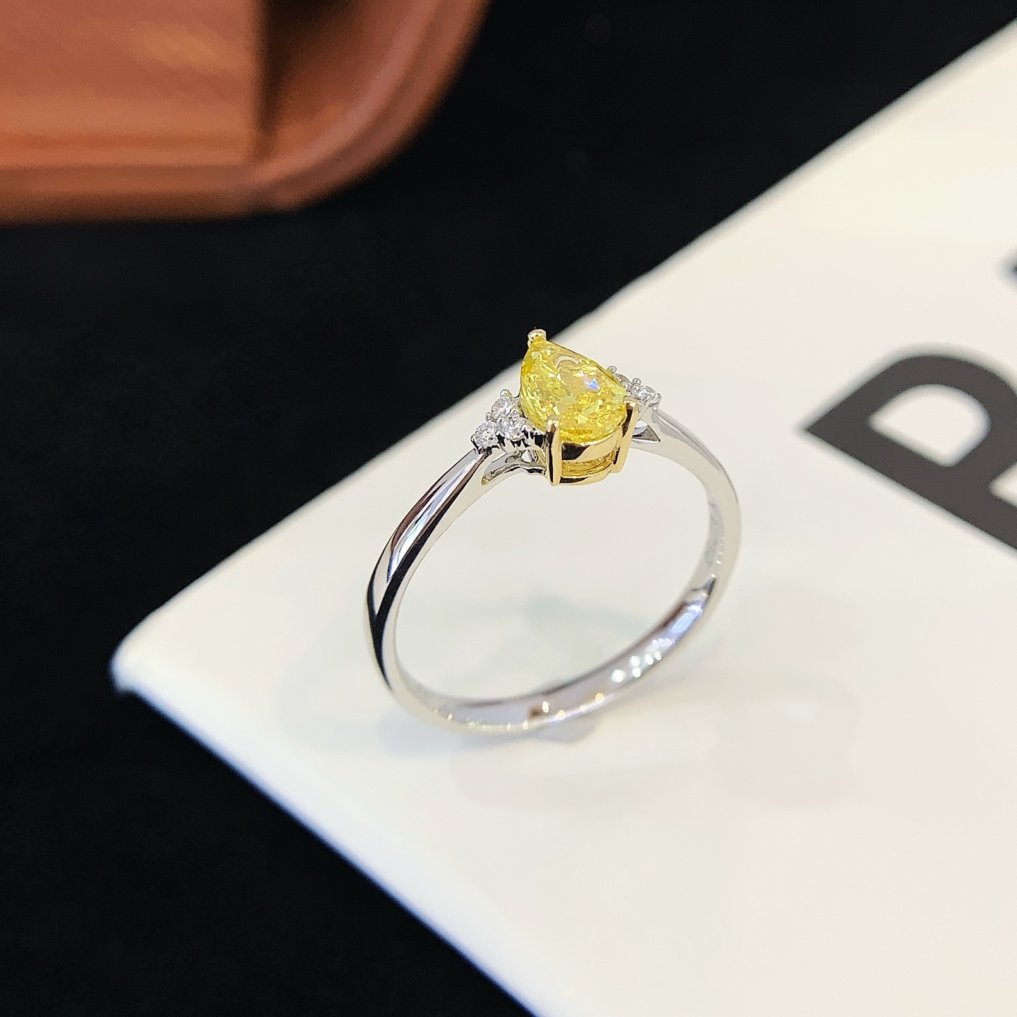 Classic Single Yellow Diamond Ring with Solitaire Setting Classic Single Yellow Diamond Ring 5