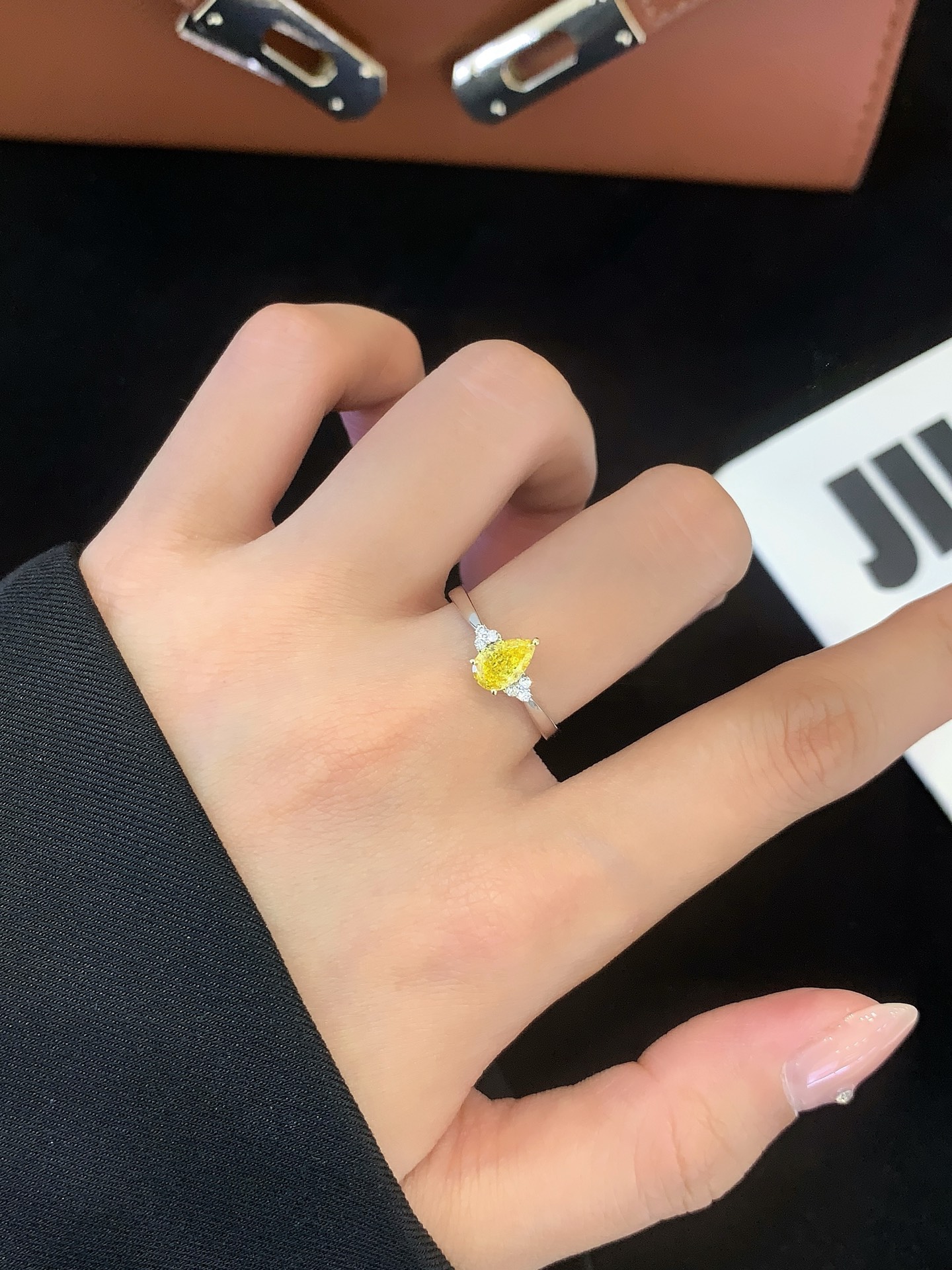 Classic Single Yellow Diamond Ring with Solitaire Setting Classic Single Yellow Diamond Ring 3
