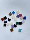 Wholesale 8x8mm--12x12mm Natural Stone Luck Gemstone Shell Agate Four Leaf Clover Stone for Jewelry Making 2