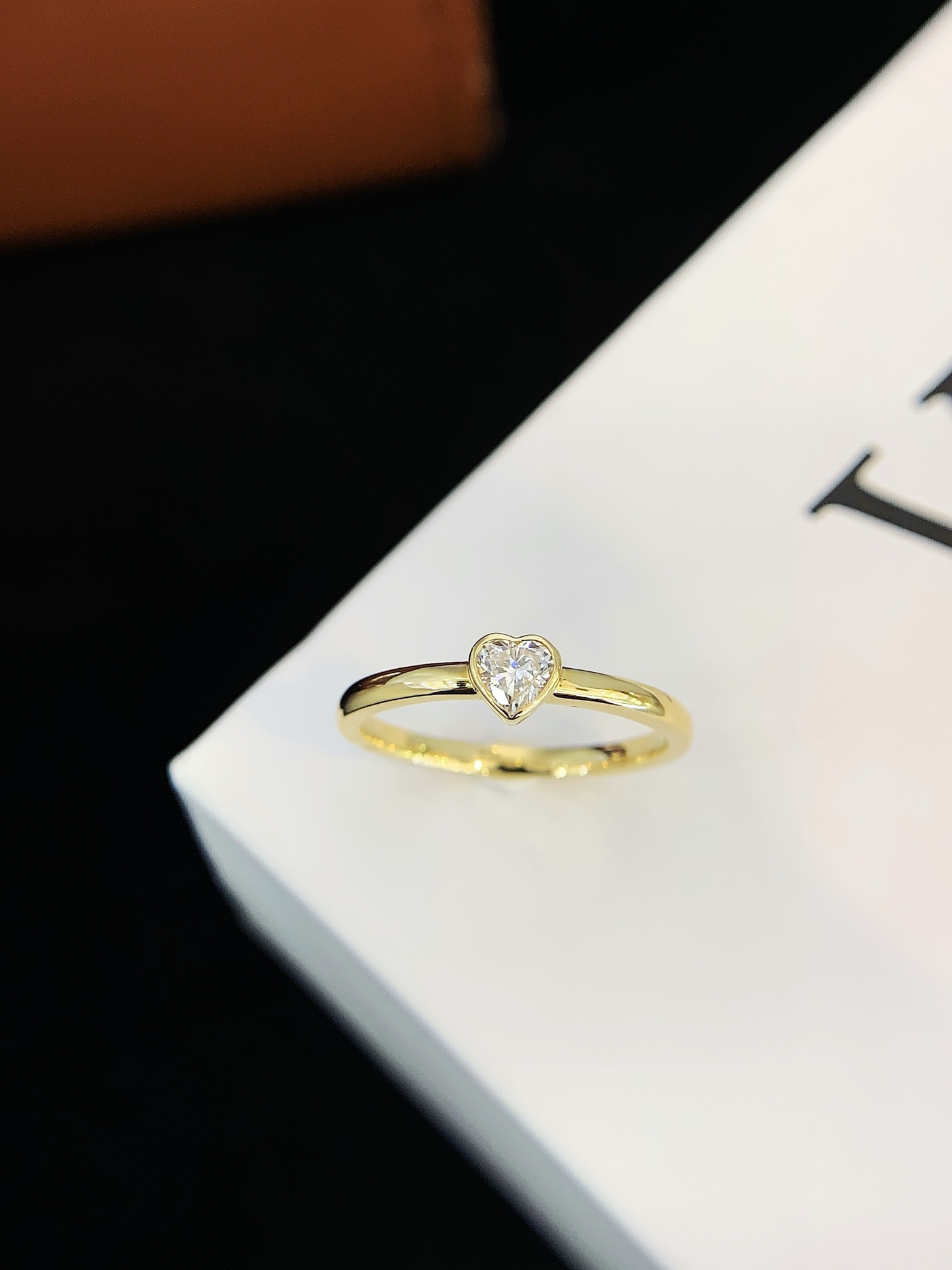 Fine Jewelry 18k Yellow Gold 0.2ct Heart Lab Grown Diamond Rings bubble style for Women engagement gift 6