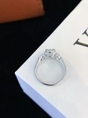 Round/Pear Cut Lab Diamond 3 Stones Engagement Rings D Color VVS1 18K White Gold Anniversary Wedding Promise Rings for Women 6
