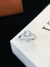 Round/Pear Cut Lab Diamond 3 Stones Engagement Rings D Color VVS1 18K White Gold Anniversary Wedding Promise Rings for Women 5