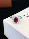 Brand New 925 Sterling Silver Lab Grown Ruby Rings for Women Vintage Engagement Rings for Her Gift Party Wedding Rings 7