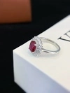 Brand New 925 Sterling Silver Lab Grown Ruby Rings for Women Vintage Engagement Rings for Her Gift Party Wedding Rings 6