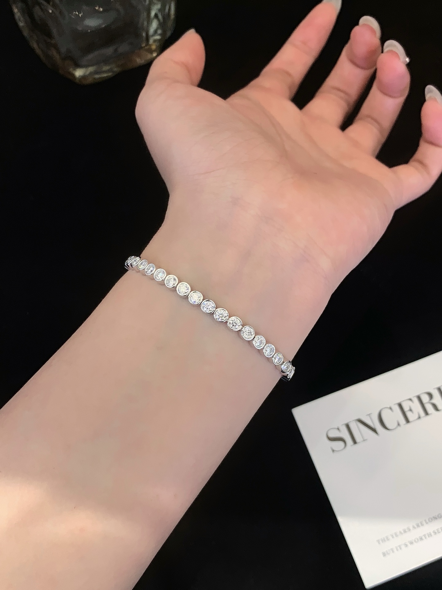 Wholesale 1mm 3mm Moissanite Tennis Chain 925 Sterling Silver Round Diamond Tennis Bracelet Hot Sale Women Men