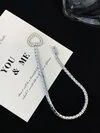 Fine Jewelry Iced Out 925 Sterling Silver Beaded Bracelet Tennis Bracelet 3mm 4mm 5mm Tennis Necklace 5
