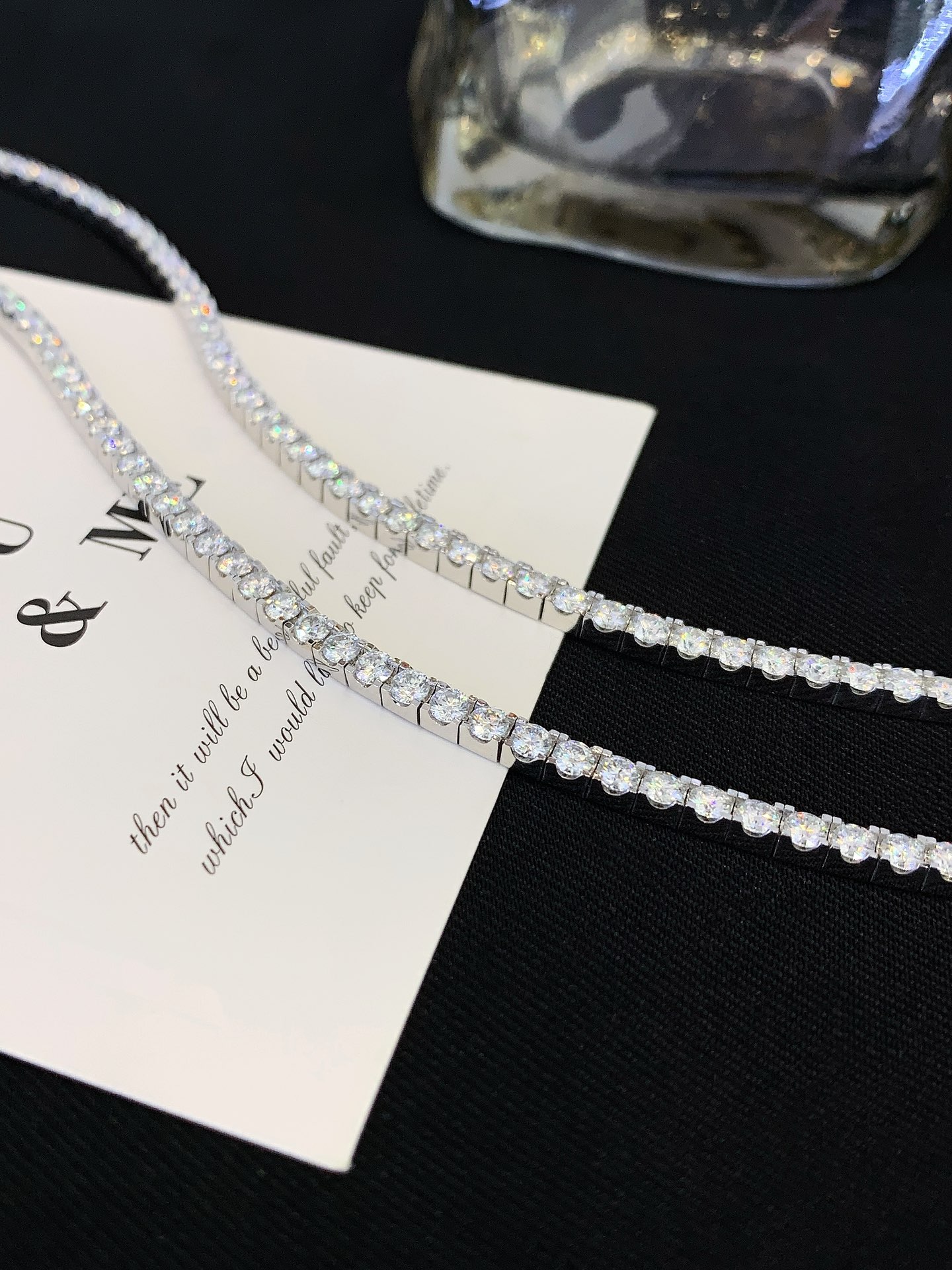 Fine Jewelry Iced Out 925 Sterling Silver Beaded Bracelet Tennis Bracelet 3mm 4mm 5mm Tennis Necklace 6