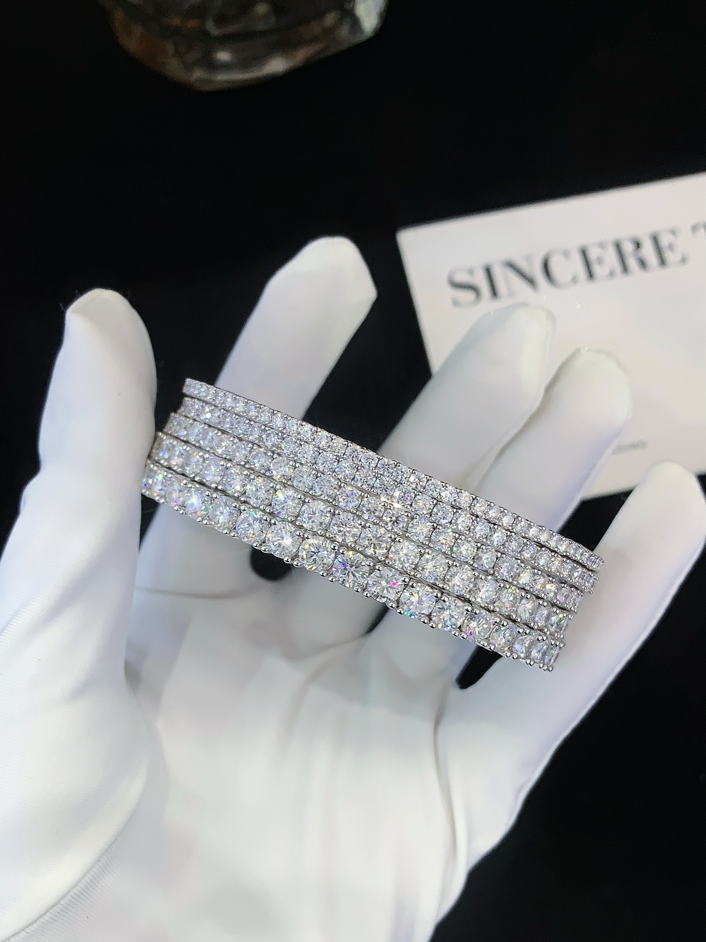 S925 Sterling Silver Hip Hop Jewelry 2mm 3mm 4mm 5mm 6.0mm VVS Moissanite Round Cut Tennis Bracelets with for Certificate 4