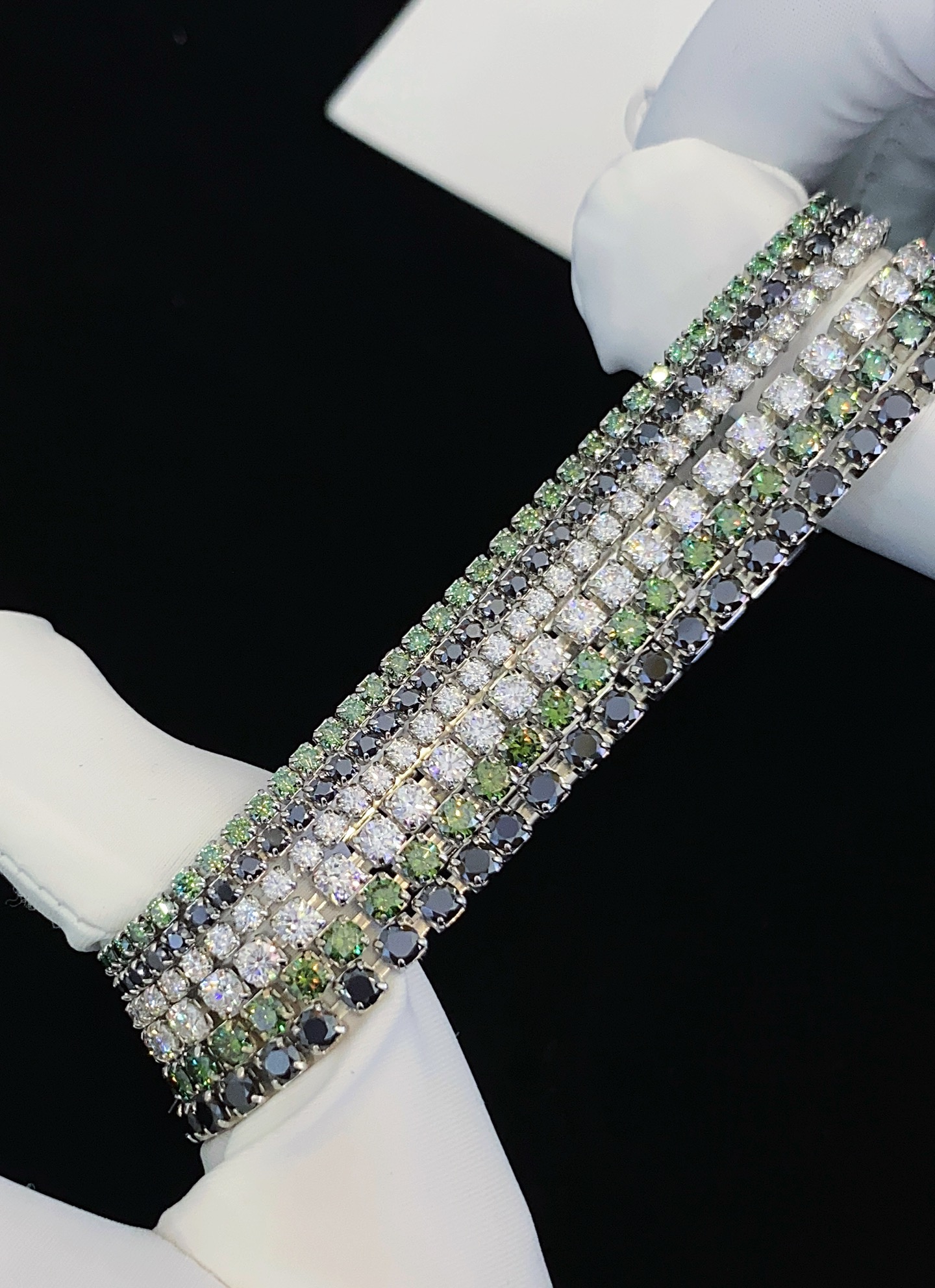Wholesale Price Vvs Moissanite Diamond Full S925 Gold Plated Tennis Bracelet 2mm 3mm 4mm Black Green Moissanite Tennis Chain 4