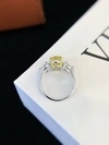 S925 Sterling Silver Yellow Synthetic Moissanite Diamond Ring White Gold Plating Engagement Ring for Women Girl 6