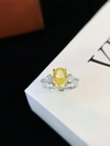 S925 Sterling Silver Yellow Synthetic Moissanite Diamond Ring White Gold Plating Engagement Ring for Women Girl 5