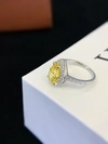 Yellow Gemstone Pear Shape Moissanite Rings S925 Silver Gemstone Promise Engagement Band Wedding Ring for Women Girls 5