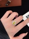 Yellow Gemstone Pear Shape Moissanite Rings S925 Silver Gemstone Promise Engagement Band Wedding Ring for Women Girls 3