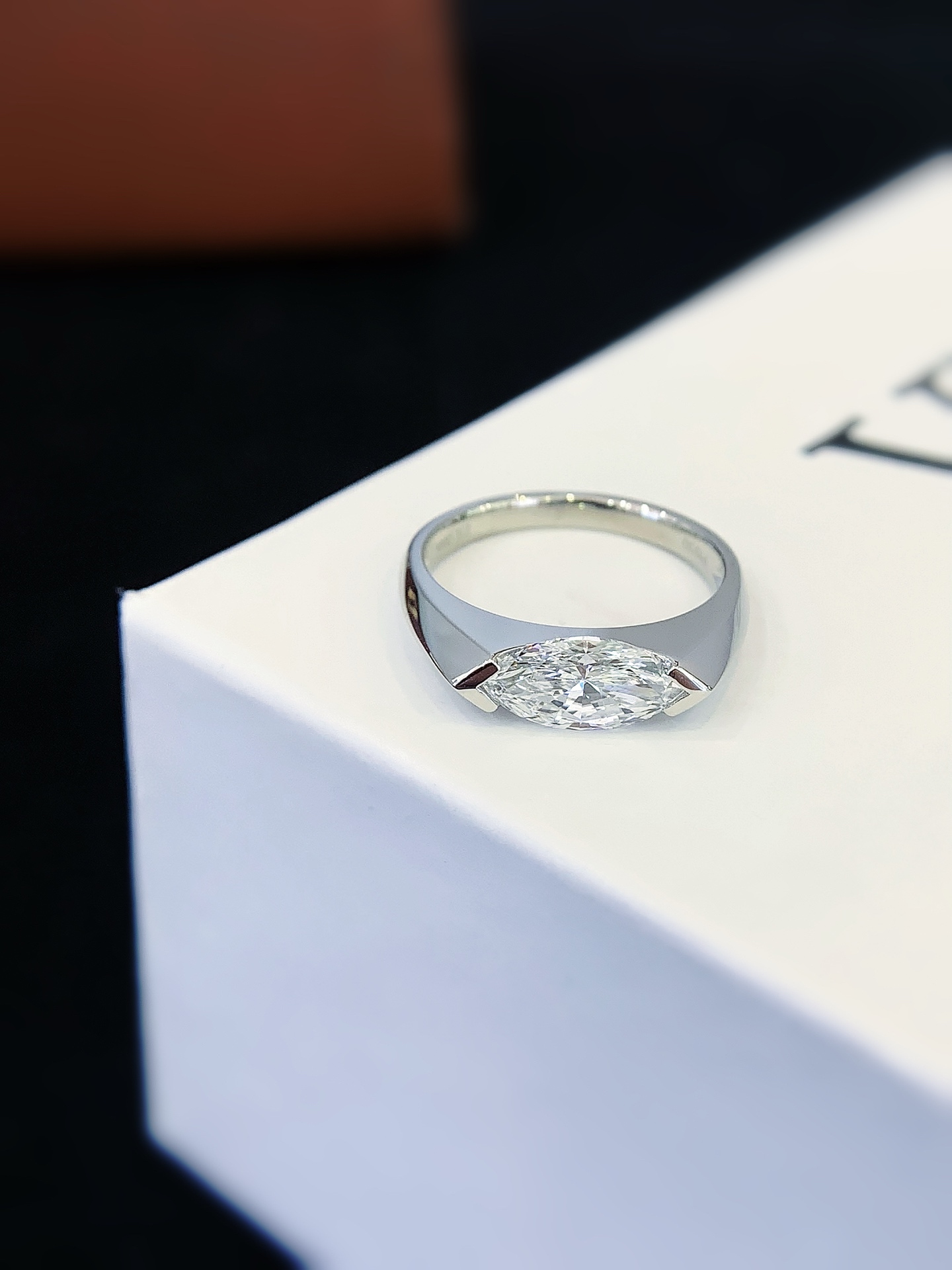 PT950 Marquise Cut Lab Grown Diamond Engagement Ring Solitaire Luxury Unisex Wedding Gift 8