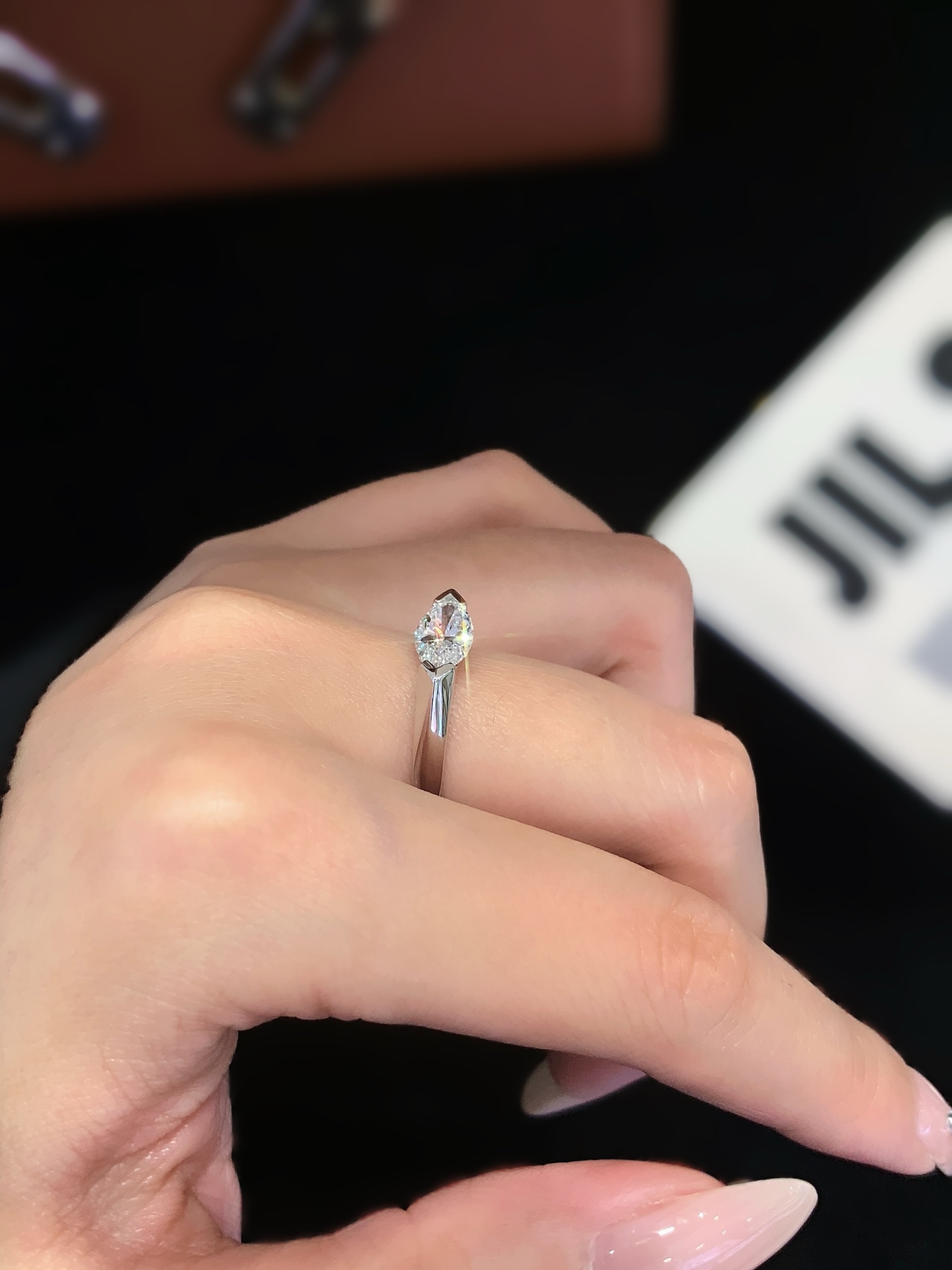 PT950 Marquise Cut Lab Grown Diamond Engagement Ring Solitaire Luxury Unisex Wedding Gift 3