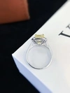 S925 Pure Silver Yellow Lab Gems Luxury square Bag Full Diamond Ring e Flower Cutting Cushion Cutting Engagement Ring for Women 6