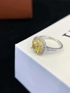 S925 Pure Silver Yellow Lab Gems Luxury square Bag Full Diamond Ring e Flower Cutting Cushion Cutting Engagement Ring for Women 4