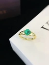 S925 Silver Ring Gold Platedt with 6 * 6mm Emerald Sugar Tower Ring for Women Engagement Birthday Gift 2