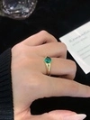 S925 Silver Ring Gold Platedt with 6 * 6mm Emerald Sugar Tower Ring for Women Engagement Birthday Gift 7