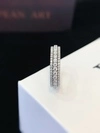 Classic 18k White Gold Full Moissanite Band Ring 3 layer Moissanite Rotating Ring for Women 7