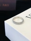 Classic 18k White Gold Full Moissanite Band Ring 3 layer Moissanite Rotating Ring for Women 6