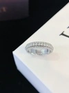 Classic 18k White Gold Full Moissanite Band Ring 3 layer Moissanite Rotating Ring for Women 5