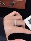 Classic 18k White Gold Full Moissanite Band Ring 3 layer Moissanite Rotating Ring for Women 3