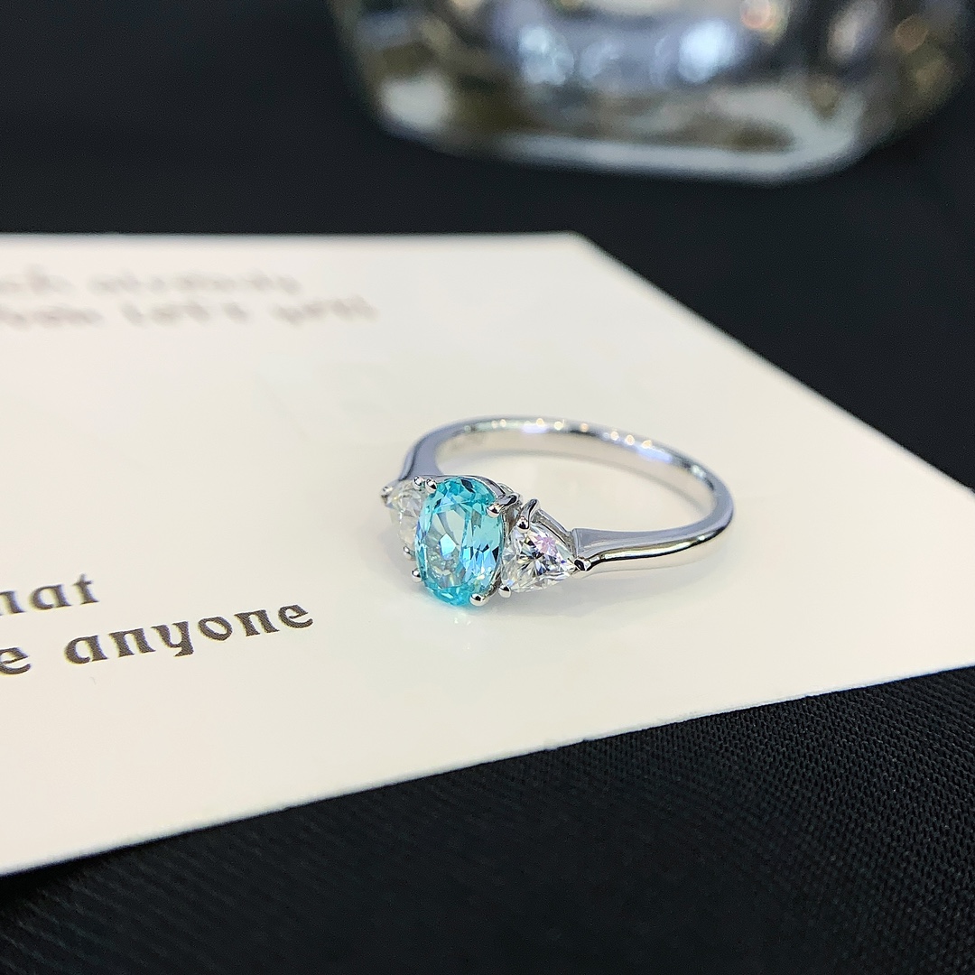 14K 18K Solid Gold Paraiba Gemstones for Engagement Fashion Promise Ring Gifts for Women