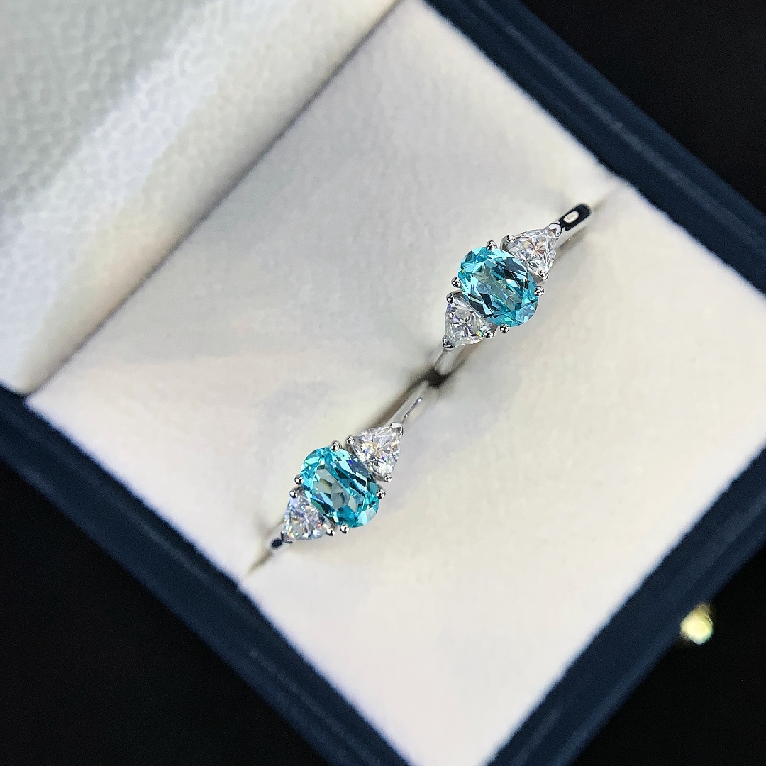 14K 18K Solid Gold Paraiba Gemstones for Engagement Fashion Promise Ring Gifts for Women 6