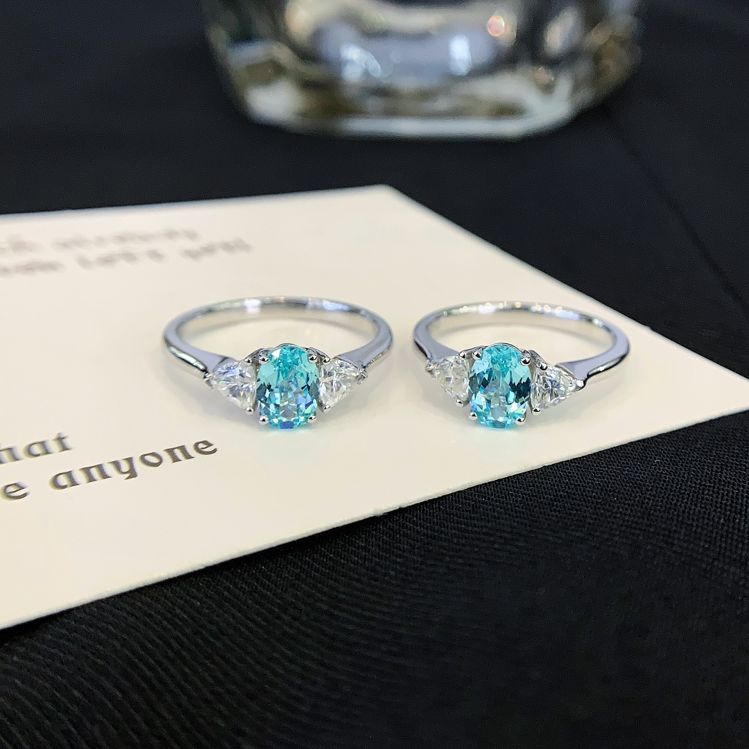 14K 18K Solid Gold Paraiba Gemstones for Engagement Fashion Promise Ring Gifts for Women 5